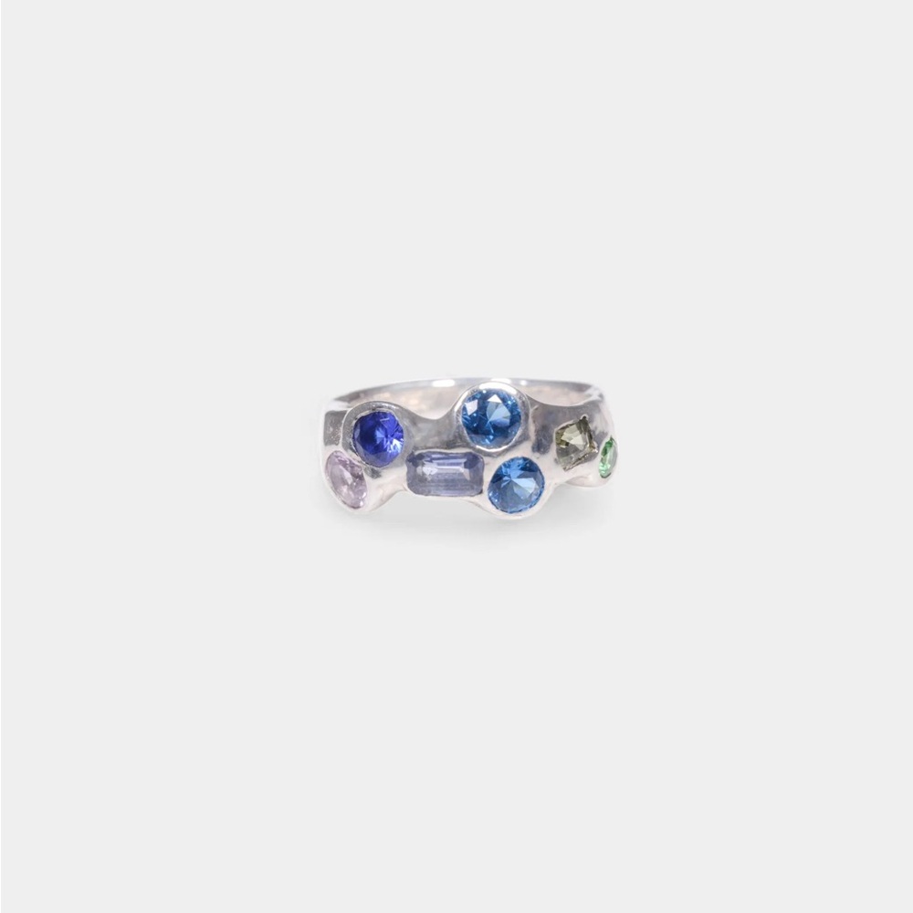 Stirling Silver bubble bath band ring by Millie Savage